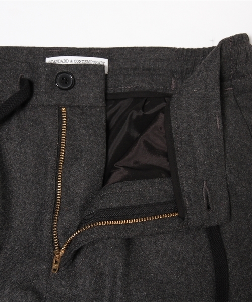 CIAOPANIC（チャオパニック）の「【Ciaopanic】フラノウールウエストサイドゴムテーパード（その他パンツ・メンズ・チャコールグレー/ブラック・SMALL/LARGE/MEDIUM）」の10枚目の写真