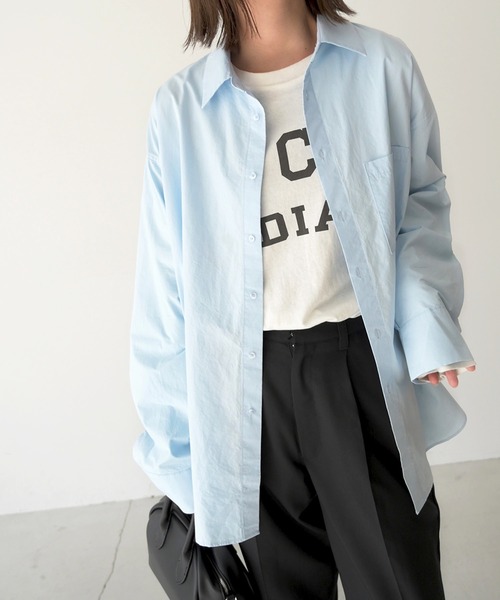 CANAL JEAN（キャナルジーン）の「RED CHOP WORKS(レッドチョップワークス) コットンBIGポケットルーズシャツ（シャツ/ブラウス・レディース・オフホワイト/サックスブルー/イエロー・38）」の3枚目の写真