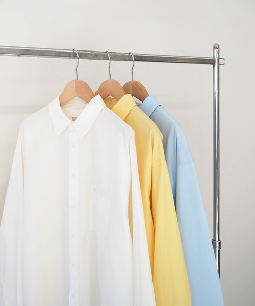 CANAL JEAN（キャナルジーン）の「RED CHOP WORKS(レッドチョップワークス) コットンBIGポケットルーズシャツ（シャツ/ブラウス・レディース・オフホワイト/サックスブルー/イエロー・38）」の4枚目の写真