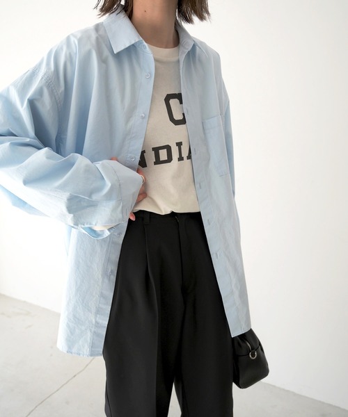 CANAL JEAN（キャナルジーン）の「RED CHOP WORKS(レッドチョップワークス) コットンBIGポケットルーズシャツ（シャツ/ブラウス・レディース・オフホワイト/サックスブルー/イエロー・38）」の12枚目の写真