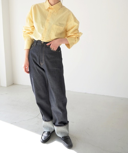 CANAL JEAN（キャナルジーン）の「RED CHOP WORKS(レッドチョップワークス) コットンBIGポケットルーズシャツ（シャツ/ブラウス・レディース・オフホワイト/サックスブルー/イエロー・38）」の13枚目の写真