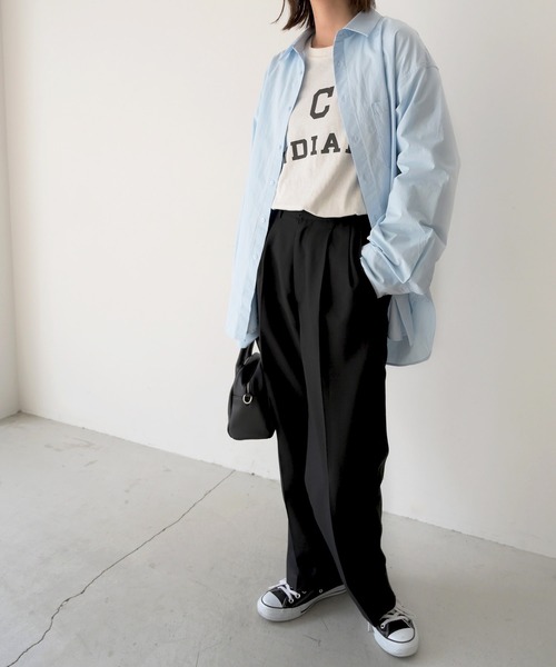 CANAL JEAN（キャナルジーン）の「RED CHOP WORKS(レッドチョップワークス) コットンBIGポケットルーズシャツ（シャツ/ブラウス・レディース・オフホワイト/サックスブルー/イエロー・38）」の9枚目の写真