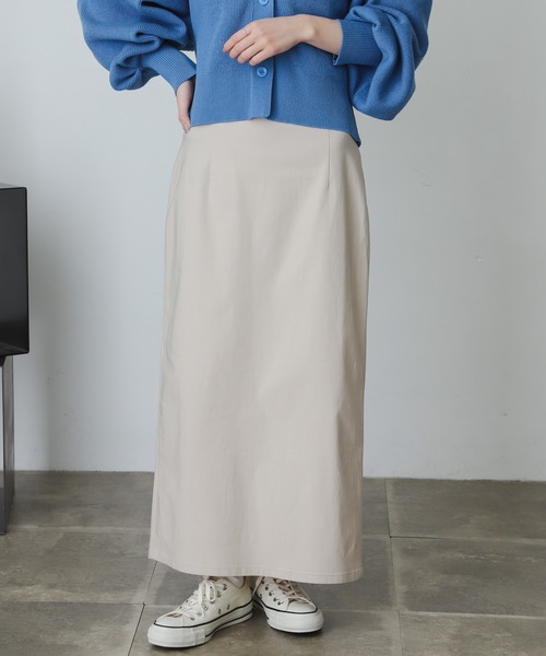 SENSE OF PLACE by URBAN RESEARCH（センスオブプレイスバイアーバンリサーチ）の「ストレッチサスツキハイウエストスカート（スカート・レディース・ブラック/カーキ/ピンクベージュ/ライトベージュ/グリーン/ブルー・SMALL/MEDIUM/X-SMALL/TALL）」の3枚目の写真