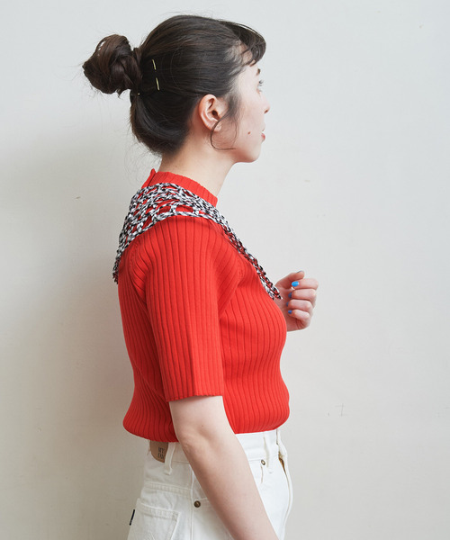 Dot＆Stripes CHILD WOMAN（ドットアンドストライプス　チャイルドウーマン）の「テープ刺繍 つけ衿（付け襟・レディース・ブラック/レッド/ホワイト/ピンク/その他・FREE）」の7枚目の写真