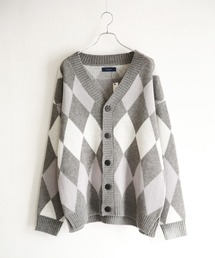 チェック アーガイル ニット」に該当するグレー/灰色系のファッション