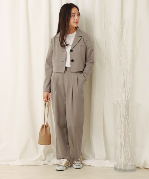 libelle more（リベル モア）の「ショート丈ジャケットセットアップ（セットアップ・レディース・ミント/ブラック/モカ/ベージュ・M/L）」の13枚目の写真