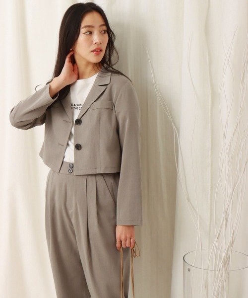 libelle more（リベル モア）の「ショート丈ジャケットセットアップ（セットアップ・レディース・ミント/ブラック/モカ/ベージュ・M/L）」の15枚目の写真
