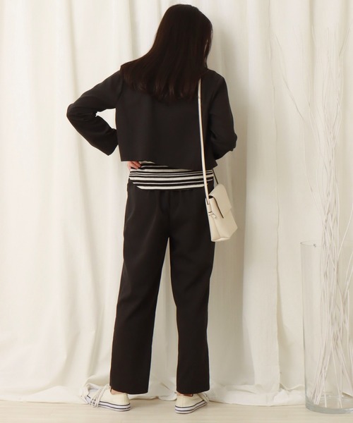 libelle more（リベル モア）の「ショート丈ジャケットセットアップ（セットアップ・レディース・ミント/ブラック/モカ/ベージュ・M/L）」の8枚目の写真