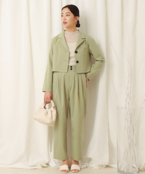 libelle more（リベル モア）の「ショート丈ジャケットセットアップ（セットアップ・レディース・ミント/ブラック/モカ/ベージュ・M/L）」の18枚目の写真