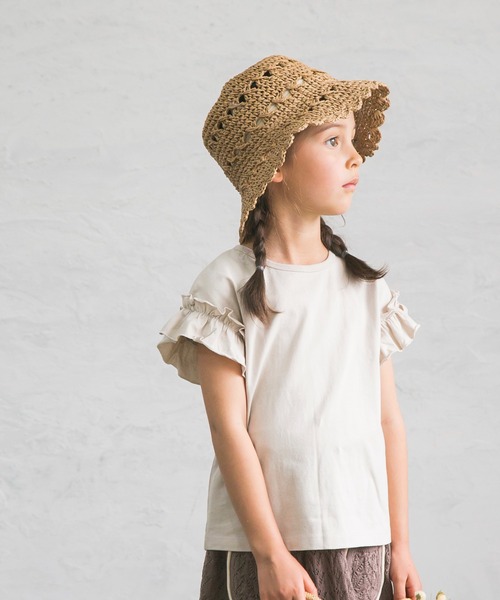 pairmanon（ペアマノン）の「選べるフリルデザイン ガールズ半袖Tシャツ（Tシャツ/カットソー・キッズ・ブラック/ブルー系その他3/モカ/ピンク/グレイッシュベージュ/ミント/グレー/ラベンダー/アイボリー/ブルー/ライトベージュ/マスタード/グリーン系その他/ブラウン系その他4/ライム/ブラウン系その他3/ブラック系その他7/ブルー系その他6/ブルー系その他5/ホワイト系その他・90/110/150/120/80/130/100/140）」の9枚目の写真