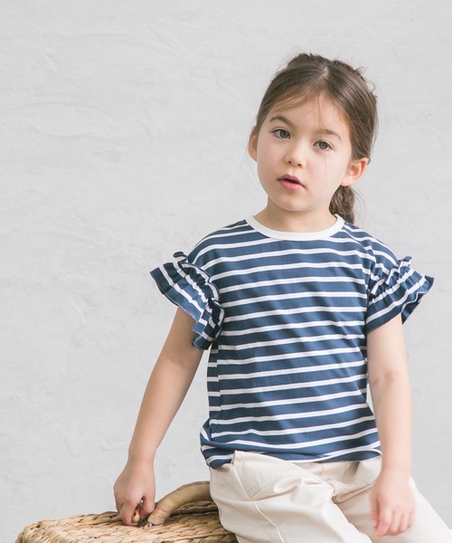 pairmanon（ペアマノン）の「選べるフリルデザイン ガールズ半袖Tシャツ（Tシャツ/カットソー・キッズ・ブラック/ブルー系その他3/モカ/ピンク/グレイッシュベージュ/ミント/グレー/ラベンダー/アイボリー/ブルー/ライトベージュ/マスタード/グリーン系その他/ブラウン系その他4/ライム/ブラウン系その他3/ブラック系その他7/ブルー系その他6/ブルー系その他5/ホワイト系その他・90/110/150/120/80/130/100/140）」の16枚目の写真