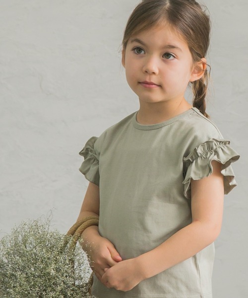 pairmanon（ペアマノン）の「選べるフリルデザイン ガールズ半袖Tシャツ（Tシャツ/カットソー・キッズ・ブラック/ブルー系その他3/モカ/ピンク/グレイッシュベージュ/ミント/グレー/ラベンダー/アイボリー/ブルー/ライトベージュ/マスタード/グリーン系その他/ブラウン系その他4/ライム/ブラウン系その他3/ブラック系その他7/ブルー系その他6/ブルー系その他5/ホワイト系その他・90/110/150/120/80/130/100/140）」の12枚目の写真