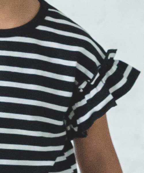 pairmanon（ペアマノン）の「選べるフリルデザイン ガールズ半袖Tシャツ（Tシャツ/カットソー・キッズ・ブラック/ブルー系その他3/モカ/ピンク/グレイッシュベージュ/ミント/グレー/ラベンダー/アイボリー/ブルー/ライトベージュ/マスタード/グリーン系その他/ブラウン系その他4/ライム/ブラウン系その他3/ブラック系その他7/ブルー系その他6/ブルー系その他5/ホワイト系その他・90/110/150/120/80/130/100/140）」の21枚目の写真