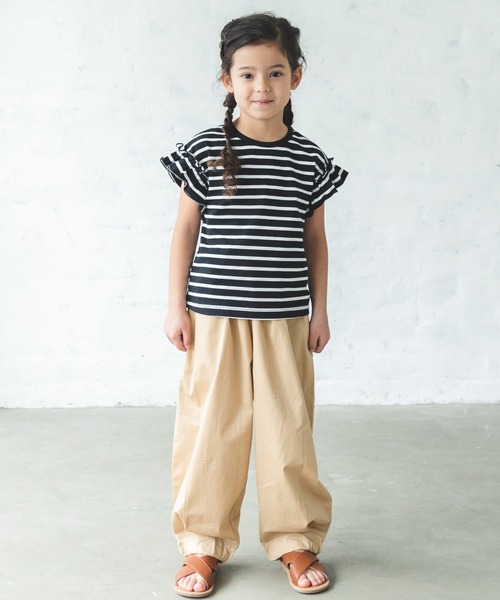 pairmanon（ペアマノン）の「選べるフリルデザイン ガールズ半袖Tシャツ（Tシャツ/カットソー・キッズ・ブラック/ブルー系その他3/モカ/ピンク/グレイッシュベージュ/ミント/グレー/ラベンダー/アイボリー/ブルー/ライトベージュ/マスタード/グリーン系その他/ブラウン系その他4/ライム/ブラウン系その他3/ブラック系その他7/ブルー系その他6/ブルー系その他5/ホワイト系その他・90/110/150/120/80/130/100/140）」の22枚目の写真