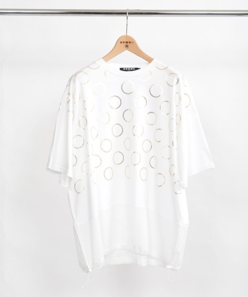 GOMME HOMME(ゴムオム)の「ジグザグドットP ドローストリングT(Tシャツ/カットソー・メンズ・ホワイト/ブラック・MEDIUM)」の1枚目の写真