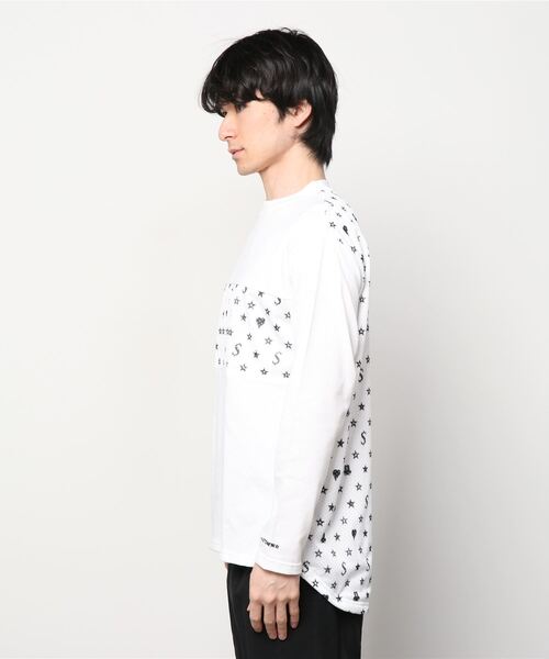 STUD MUFFIN(スタッドマフィン)の「STUD MUFFIN/スタッドマフィン/メッシュスターグラム ロングスリーブTシャツ(Tシャツ/カットソー・メンズ・ブラック/ホワイト・3/2/4)」の3枚目の写真