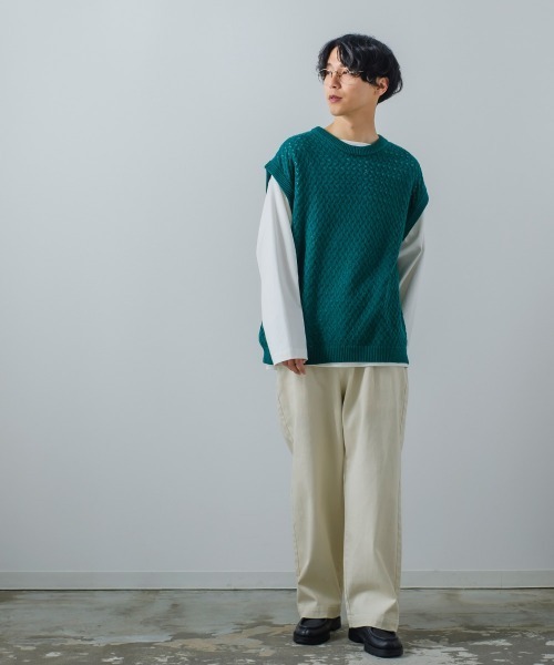 improves(インプローブス)の「【improves】カツラギ バルーンシルエット ワイド バギーパンツ(チノパンツ・メンズ・ブラック/オフホワイト/グレイッシュベージュ・MEDIUM/LARGE)」の13枚目の写真