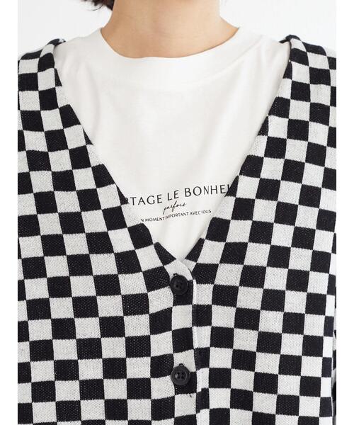 Green Parks(グリーンパークス)の「・SUGAR SPOON チェッカーガラニットカーデ(カーディガン/ボレロ・レディース・ベージュ/オフホワイト/イエロー・FREE)」の22枚目の写真