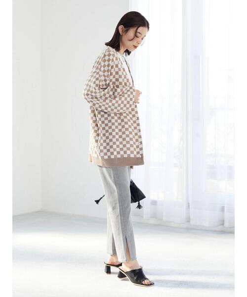 Green Parks(グリーンパークス)の「・SUGAR SPOON チェッカーガラニットカーデ(カーディガン/ボレロ・レディース・ベージュ/オフホワイト/イエロー・FREE)」の18枚目の写真