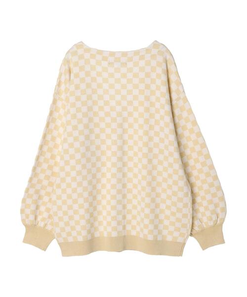 Green Parks(グリーンパークス)の「・SUGAR SPOON チェッカーガラニットカーデ(カーディガン/ボレロ・レディース・ベージュ/オフホワイト/イエロー・FREE)」の14枚目の写真