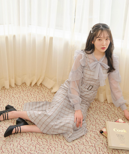 ★boohoo★ プリーツ フリル ディテール ミディ ワンピース TITTY&CO.（ティティーアンドコー）の「【TITTY&CO