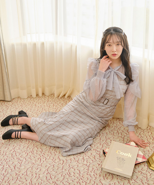 TITTY&CO.（ティティーアンドコー）の「【TITTY&CO.】プリーツマーメイドミディジャンスカ（ワンピース・レディース・ブルー/ブラック・MEDIUM/X-SMALL）」の3枚目の写真