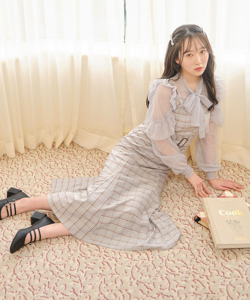 TITTY&CO.（ティティーアンドコー）の「【TITTY&CO.】プリーツマーメイドミディジャンスカ（ワンピース・レディース・ブルー/ブラック・MEDIUM/X-SMALL）」の4枚目の写真