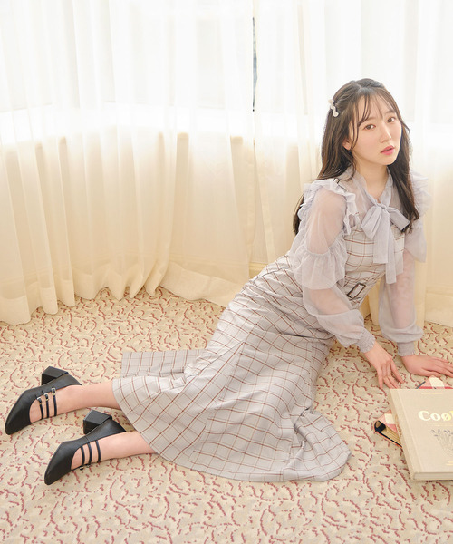 TITTY&CO.（ティティーアンドコー）の「【TITTY&CO.】プリーツマーメイドミディジャンスカ（ワンピース・レディース・ブルー/ブラック・MEDIUM/X-SMALL）」の7枚目の写真