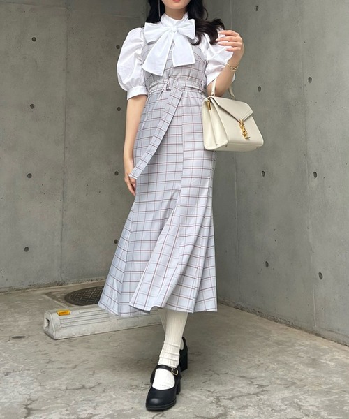 TITTY&CO.（ティティーアンドコー）の「【TITTY&CO.】プリーツマーメイドミディジャンスカ（ワンピース・レディース・ブルー/ブラック・MEDIUM/X-SMALL）」の10枚目の写真