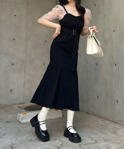 TITTY&CO.（ティティーアンドコー）の「【TITTY&CO.】プリーツマーメイドミディジャンスカ（ワンピース・レディース・ブルー/ブラック・MEDIUM/X-SMALL）」の17枚目の写真