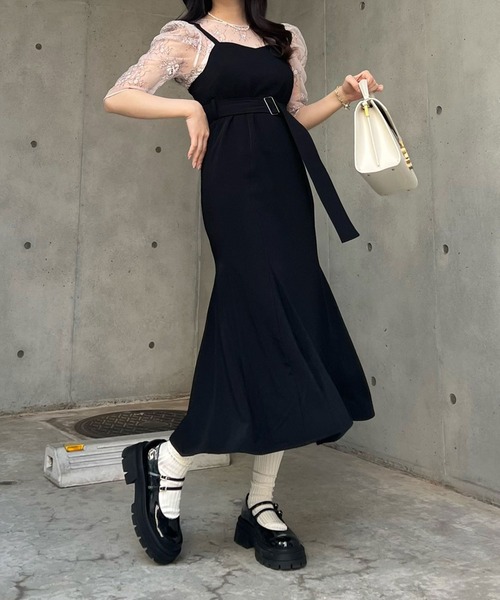 TITTY&CO.（ティティーアンドコー）の「【TITTY&CO.】プリーツマーメイドミディジャンスカ（ワンピース・レディース・ブルー/ブラック・MEDIUM/X-SMALL）」の18枚目の写真