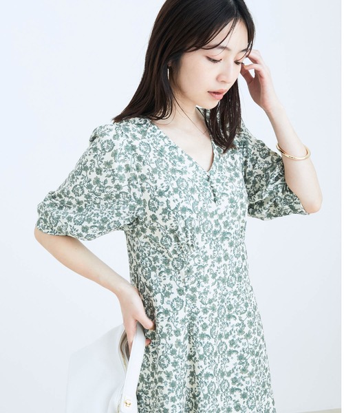 VIS（ビス）の「フラワープリントワンピース（ワンピース・レディース・ダークグリーン/パープル系その他・FREE）」の9枚目の写真