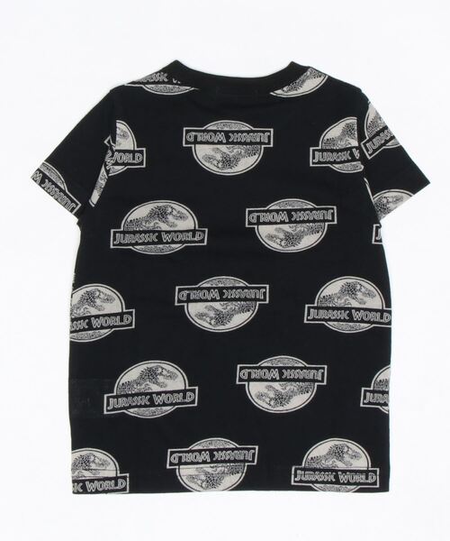 LITTLE BEAR CLUB(リトルベアクラブ)の「天竺ジュラシックワールドロゴ総柄T(Tシャツ/カットソー・キッズ・ホワイト/ブラック・100/130/90/110/120)」の3枚目の写真