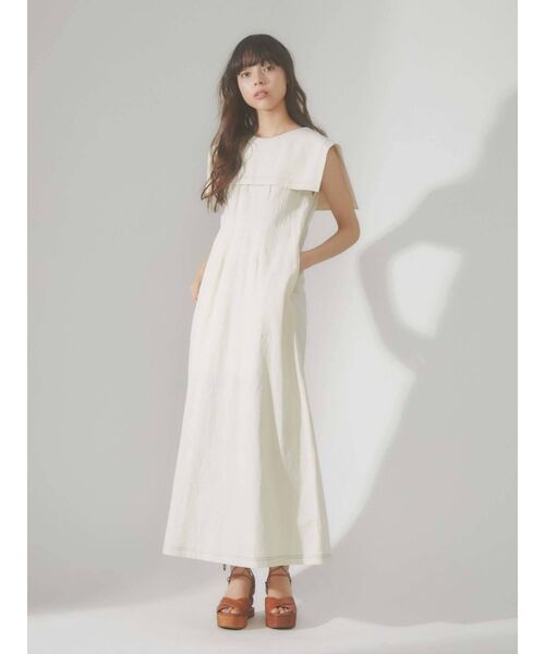 merry jenny（メリージェニー）の「配色ステッチセーラーワンピース（ワンピース・レディース・アイボリー/ブラック/グリーン・FREE）」の7枚目の写真