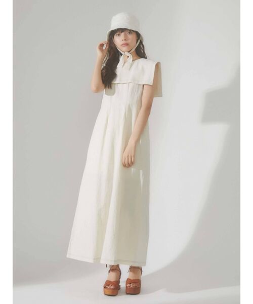 merry jenny（メリージェニー）の「配色ステッチセーラーワンピース（ワンピース・レディース・アイボリー/ブラック/グリーン・FREE）」の8枚目の写真