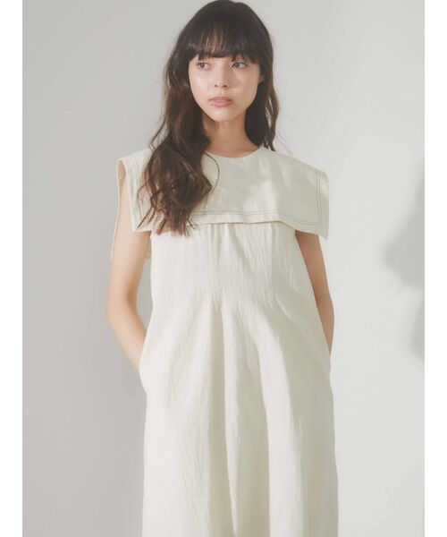 merry jenny（メリージェニー）の「配色ステッチセーラーワンピース（ワンピース・レディース・アイボリー/ブラック/グリーン・FREE）」の9枚目の写真