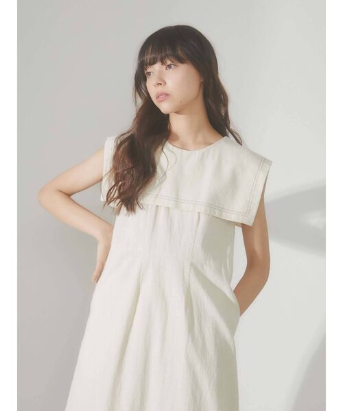 merry jenny（メリージェニー）の「配色ステッチセーラーワンピース（ワンピース・レディース・アイボリー/ブラック/グリーン・FREE）」の11枚目の写真