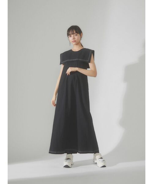 merry jenny（メリージェニー）の「配色ステッチセーラーワンピース（ワンピース・レディース・アイボリー/ブラック/グリーン・FREE）」の15枚目の写真