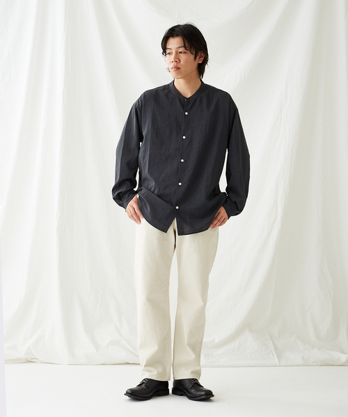 JOURNAL STANDARD(ジャーナルスタンダード)の「【EVALET LIGHT/エバレット ライト】ウォッシャブル バンドカラーシャツ(シャツ/ブラウス・メンズ・ベージュ/グリーン/クリアブラック/グリーン系その他・SMALL/MEDIUM/LARGE)」の5枚目の写真