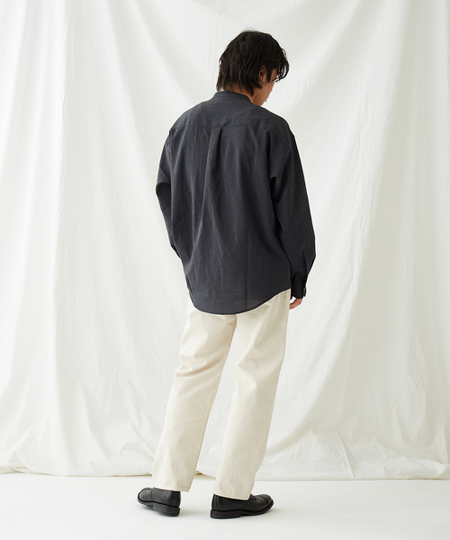 JOURNAL STANDARD(ジャーナルスタンダード)の「【EVALET LIGHT/エバレット ライト】ウォッシャブル バンドカラーシャツ(シャツ/ブラウス・メンズ・ベージュ/グリーン/クリアブラック/グリーン系その他・SMALL/MEDIUM/LARGE)」の7枚目の写真