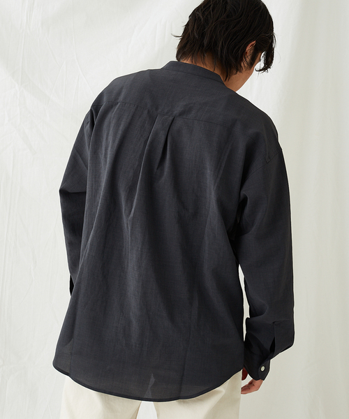 JOURNAL STANDARD(ジャーナルスタンダード)の「【EVALET LIGHT/エバレット ライト】ウォッシャブル バンドカラーシャツ(シャツ/ブラウス・メンズ・ベージュ/グリーン/クリアブラック/グリーン系その他・SMALL/MEDIUM/LARGE)」の10枚目の写真