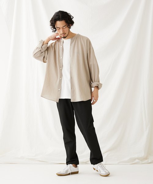 JOURNAL STANDARD(ジャーナルスタンダード)の「【EVALET LIGHT/エバレット ライト】ウォッシャブル バンドカラーシャツ(シャツ/ブラウス・メンズ・ベージュ/グリーン/クリアブラック/グリーン系その他・SMALL/MEDIUM/LARGE)」の11枚目の写真