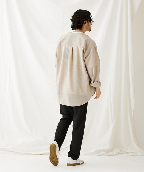 JOURNAL STANDARD(ジャーナルスタンダード)の「【EVALET LIGHT/エバレット ライト】ウォッシャブル バンドカラーシャツ(シャツ/ブラウス・メンズ・ベージュ/グリーン/クリアブラック/グリーン系その他・SMALL/MEDIUM/LARGE)」の14枚目の写真