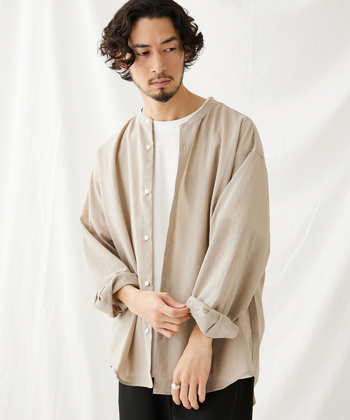 JOURNAL STANDARD(ジャーナルスタンダード)の「【EVALET LIGHT/エバレット ライト】ウォッシャブル バンドカラーシャツ(シャツ/ブラウス・メンズ・ベージュ/グリーン/クリアブラック/グリーン系その他・SMALL/MEDIUM/LARGE)」の15枚目の写真