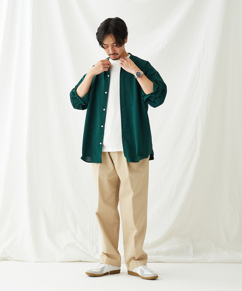 JOURNAL STANDARD(ジャーナルスタンダード)の「【EVALET LIGHT/エバレット ライト】ウォッシャブル バンドカラーシャツ(シャツ/ブラウス・メンズ・ベージュ/グリーン/クリアブラック/グリーン系その他・SMALL/MEDIUM/LARGE)」の19枚目の写真