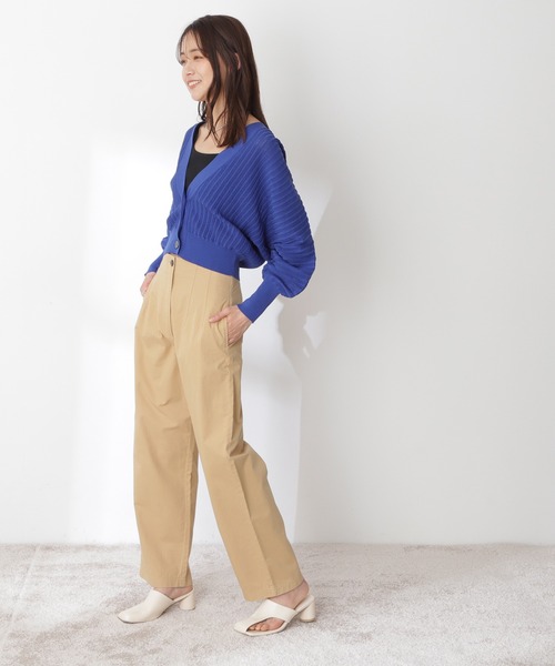 N.（N. Natural Beauty Basic）（エヌエヌナチュラルビューティーベーシック）の「◆ハイウエストカラーストレートパンツ（その他パンツ・レディース・ベージュ/グリーン/ピンク・MEDIUM）」の5枚目の写真