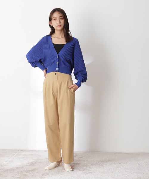 N.（N. Natural Beauty Basic）（エヌエヌナチュラルビューティーベーシック）の「◆ハイウエストカラーストレートパンツ（その他パンツ・レディース・ベージュ/グリーン/ピンク・MEDIUM）」の6枚目の写真