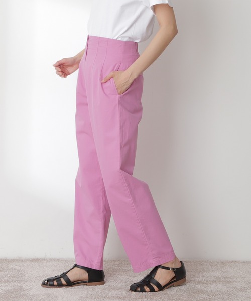 N.（N. Natural Beauty Basic）（エヌエヌナチュラルビューティーベーシック）の「◆ハイウエストカラーストレートパンツ（その他パンツ・レディース・ベージュ/グリーン/ピンク・MEDIUM）」の13枚目の写真