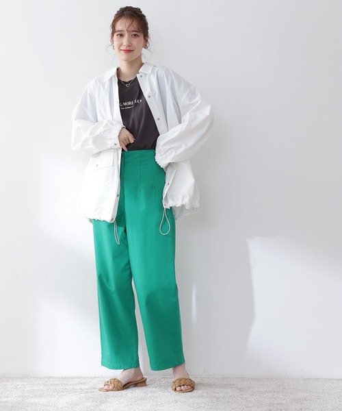 N.（N. Natural Beauty Basic）（エヌエヌナチュラルビューティーベーシック）の「◆ハイウエストカラーストレートパンツ（その他パンツ・レディース・ベージュ/グリーン/ピンク・MEDIUM）」の19枚目の写真