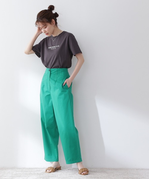 N.（N. Natural Beauty Basic）（エヌエヌナチュラルビューティーベーシック）の「◆ハイウエストカラーストレートパンツ（その他パンツ・レディース・ベージュ/グリーン/ピンク・MEDIUM）」の18枚目の写真